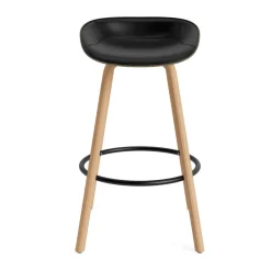 Normann Copenhagen Bar Stools*Mat Barstool barstool front-covered 75 cm, Ultra 41599-seaweed-beech- steel Black
