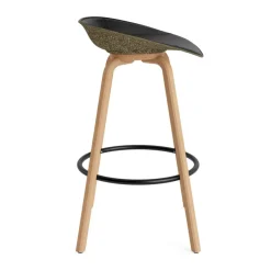 Normann Copenhagen Bar Stools*Mat Barstool barstool front-covered 75 cm, Ultra 41599-seaweed-beech- steel Black