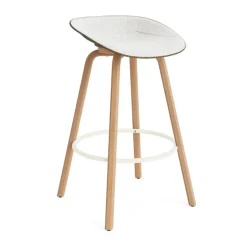 Normann Copenhagen Bar Stools*Mat Barstool barstool front-covered 75 cm, Hallingdal 110-seaweed-beech-cream steel Grey