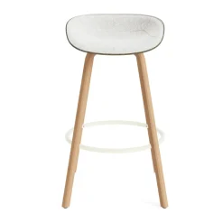Normann Copenhagen Bar Stools*Mat Barstool barstool front-covered 75 cm, Hallingdal 110-seaweed-beech-cream steel Grey