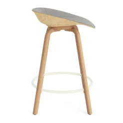 Normann Copenhagen Bar Stools*Mat Barstool front-upholstered 65 cm., Remix 133-hemp-beech-cream steel Beige