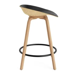 Normann Copenhagen Bar Stools*Mat Barstool front-upholstered 65 cm., Ultra 41599-hemp-beech- steel Black