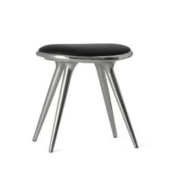 Mater Stools*stool, Leather . aluminum stand Black