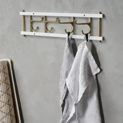 Essem Design Clothes Hooks & Hangers*Maxi 4 Dekorativ hook rail, -brass White