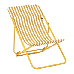Lafuma Seating*Maxi Transat sun lounger, Honey Stripes Yellow