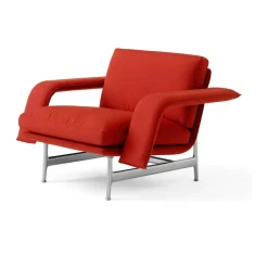 &Tradition Armchairs & Footstools|Chairs*Meantime AV29 lounge chair, Pol. aluminium-Fiord 0571 Red