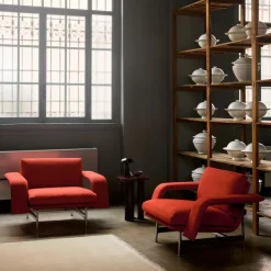 &Tradition Armchairs & Footstools|Chairs*Meantime AV29 lounge chair, Pol. aluminium-Fiord 0571 Red