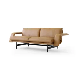 &Tradition Sofas*Meantime AV30 2-seater sofa, Warm black-Noble leather Cognac Brown