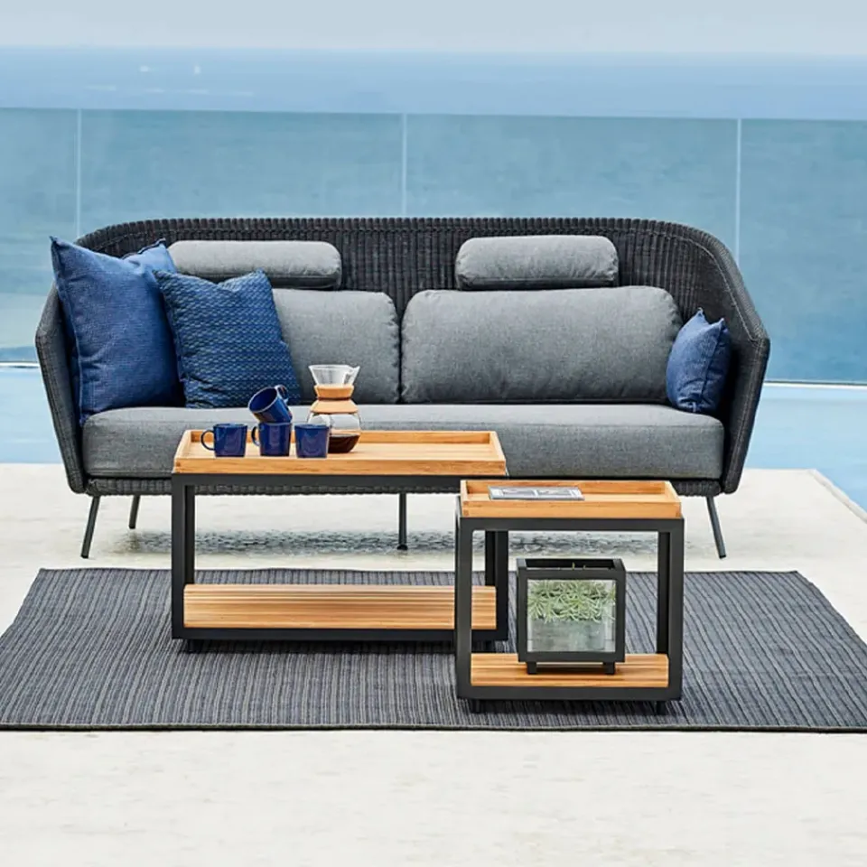 Cane-line Garden Sofas & Garden Benches|Balcony Furniture*Mega 2-seater sofa, Graphic, cushions Grey