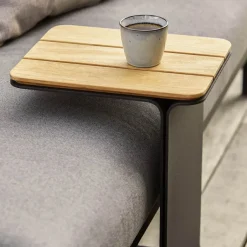 Cane-line Table For Outdoor Use*Mega side table, Teak-lava grey frame Brown
