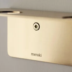 Meraki Shelves & Shelving Systems*shelf with bottle hanger and hook, Brushed brass finish Gold-coloured