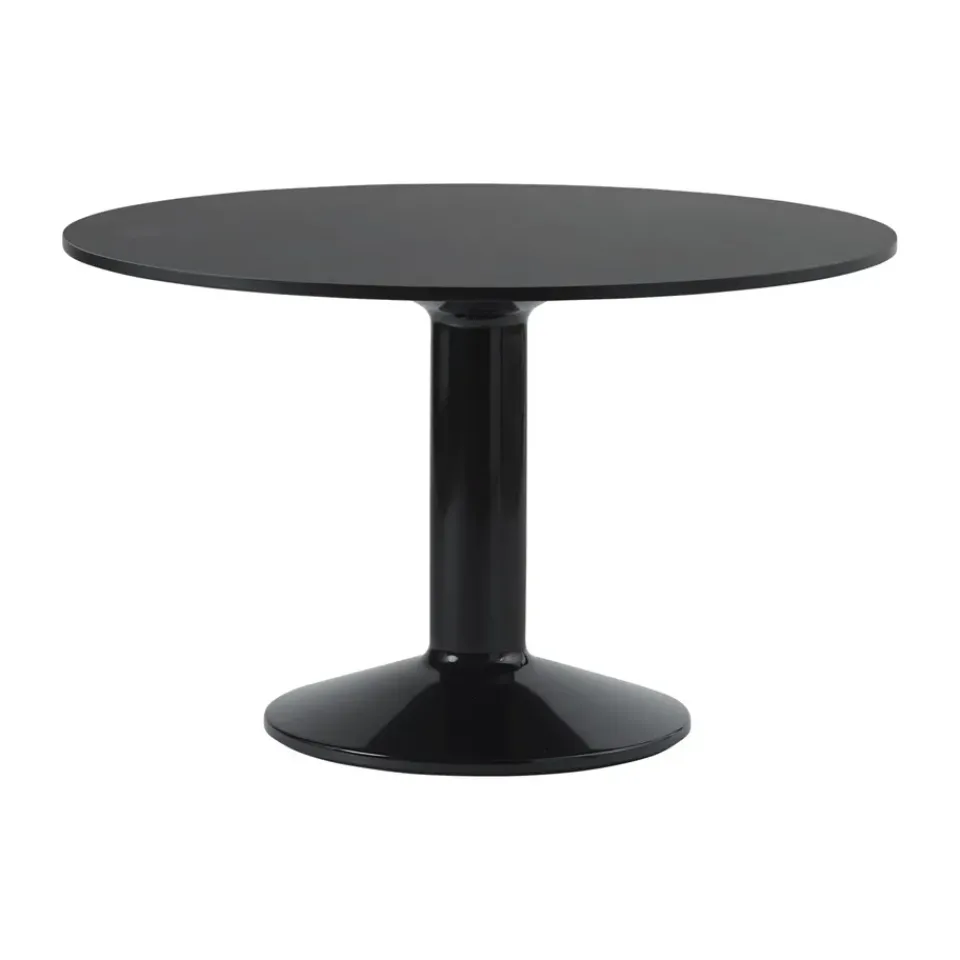 Muuto Dining Tables*Midst pedestal table, linoleum-, Ø120 cm Black