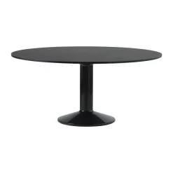 Muuto Dining Tables*Midst pedestal table, Black linoleum-black, Ø160 cm BrownBlack