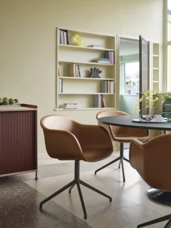 Muuto Dining Tables*Midst pedestal table, Black linoleum-black, Ø160 cm BrownBlack