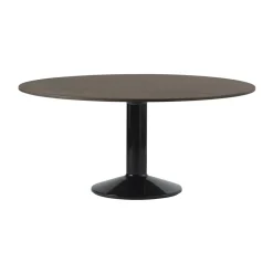 Muuto Dining Tables*Midst pedestal table, Dark oiled oak-black, Ø160 cm BrownBlack