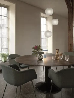 Muuto Dining Tables*Midst pedestal table, Dark oiled oak-black, Ø160 cm BrownBlack
