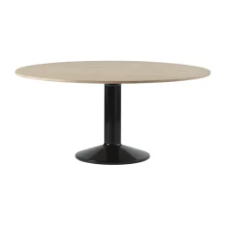 Muuto Dining Tables*Midst pedestal table, Oiled oak-black, Ø160 cm BrownBlack