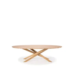 Ethnicraft Coffee Tables*Mikado oval coffee table, Oak wax oil oval Beige