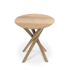 Ethnicraft Side Tables*Mikado side table 50x50 cm, Oak wax oil Beige