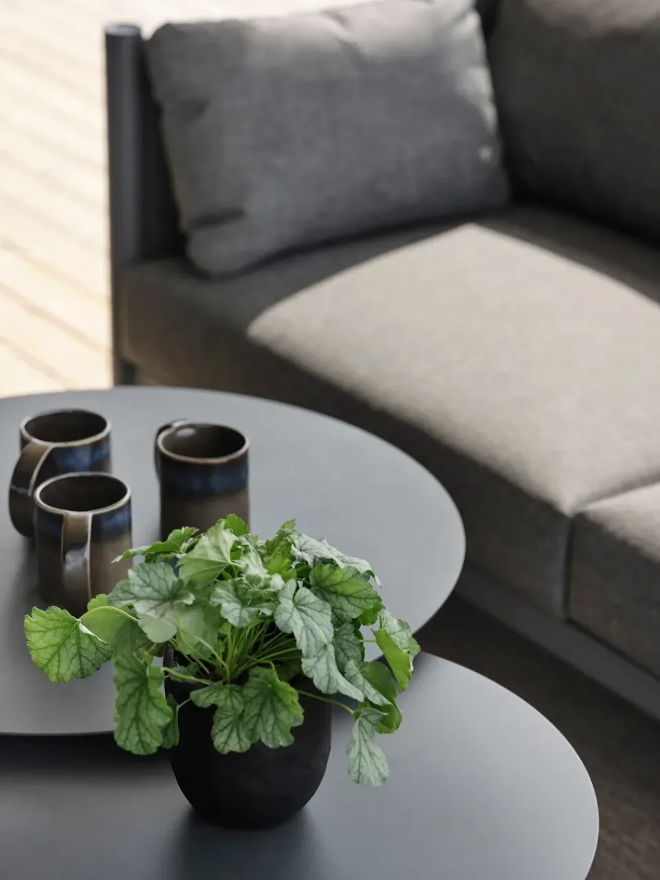 Brafab Table For Outdoor Use|Outdoor Lounge Furniture*Mill coffee table, Anthracite, Small High Ø50 cm Black