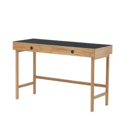 A2 Desks*Mind desk, linoleum, drawers and legs in oiled oak Black