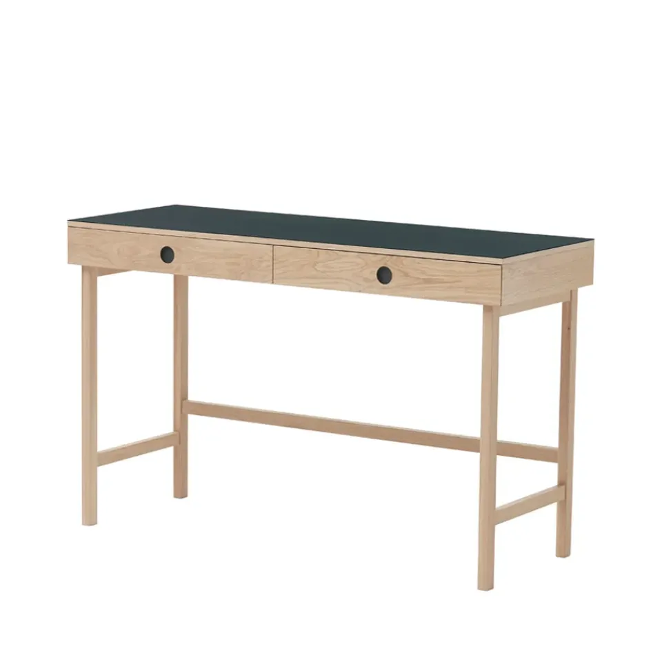 A2 Desks*Mind desk, linoleum, drawers and legs in white-oiled oak Black