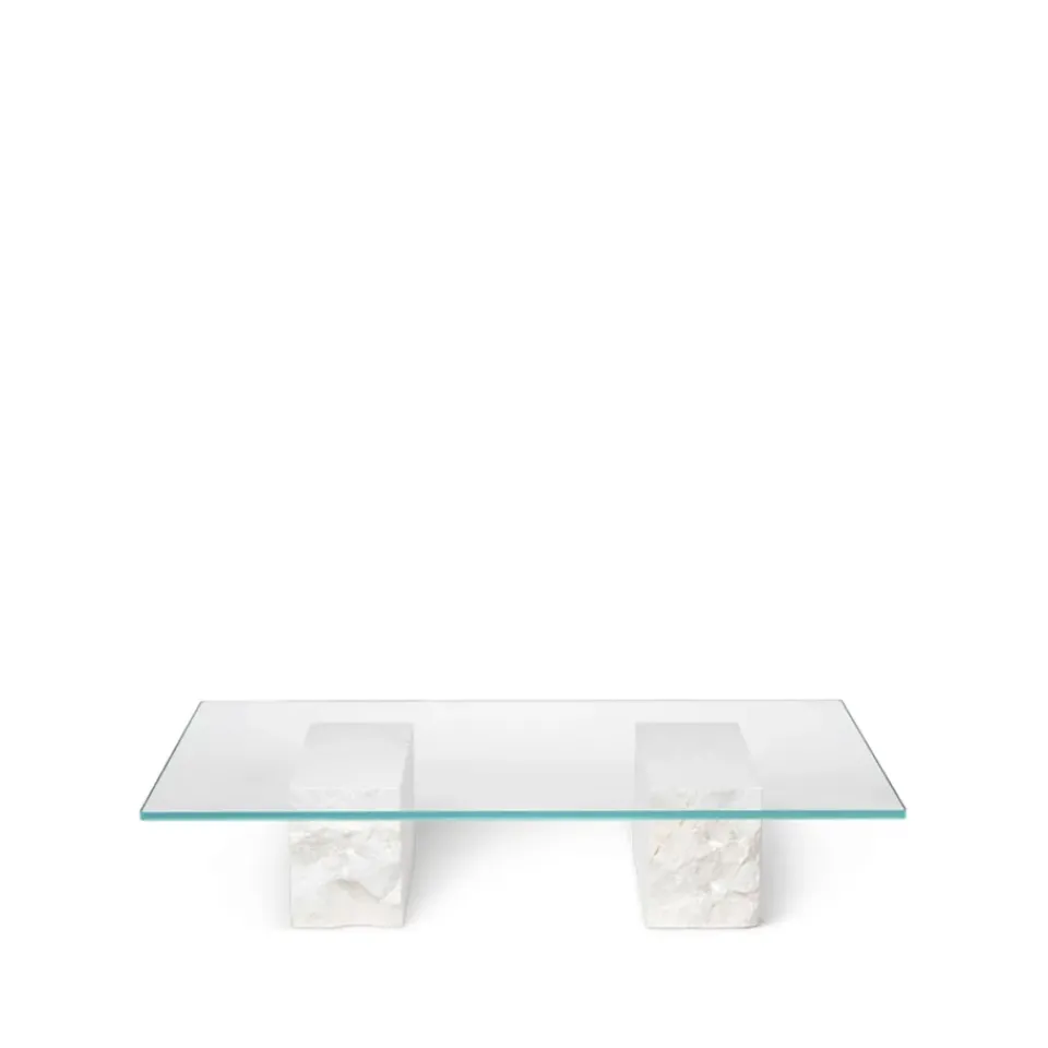 Ferm Living Coffee Tables*Mineral coffee table, Glass, marble base Transparent