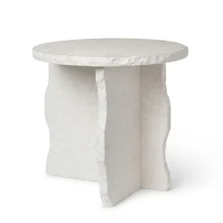Ferm Living Side Tables*Mineral Sculptural table Ø52 cm, Bianco Curia White