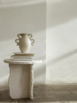 Ferm Living Side Tables*Mineral Sculptural table Ø52 cm, Bianco Curia White