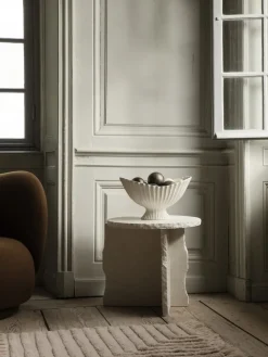 Ferm Living Side Tables*Mineral Sculptural table Ø52 cm, Bianco Curia White