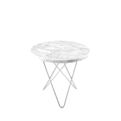 OX Denmarq Coffee Tables*Mini O Table coffee table, Marble . stainless steel stand White