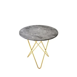 OX Denmarq Coffee Tables*Mini O Table coffee table, Marble . brass stand Grey