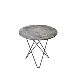OX Denmarq Coffee Tables*Mini O Table coffee table, marble . black laquered stand Grey
