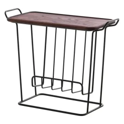 Maze Side Tables*Minnie Mae Wood tray table, -dark ash wod Black
