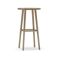 Stolab Bar Stools*Miss Button bar stool, Oak white oiled. high Beige