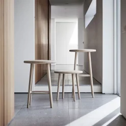 Stolab Bar Stools*Miss Button bar stool, Oak white oiled. high Beige