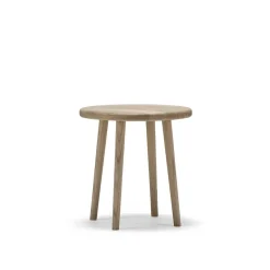 Stolab Stools*Miss Button stool, Oak white oiled. low Beige