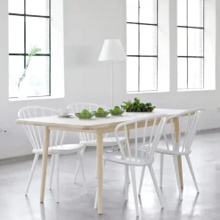 Stolab Dining Tables*Miss Holly table 175x82 + 2 extension pieces 2x50 cm, Birch light matt lacquer Beige