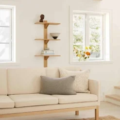 FDB Møbler Sofas*MK46 Mogens Koch 3-seater sofa, Lacquered oak- 90 Beige