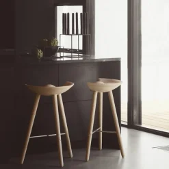 Audo Copenhagen Bar Stools*ML42 barstool 77 cm, Oak-steel Beige