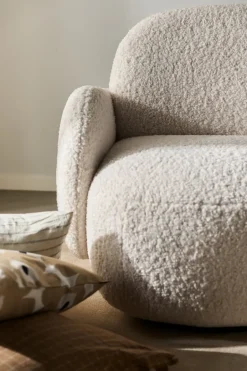 1898 Armchairs & Footstools*Mo armchair with swivel function, Glore 1243 White