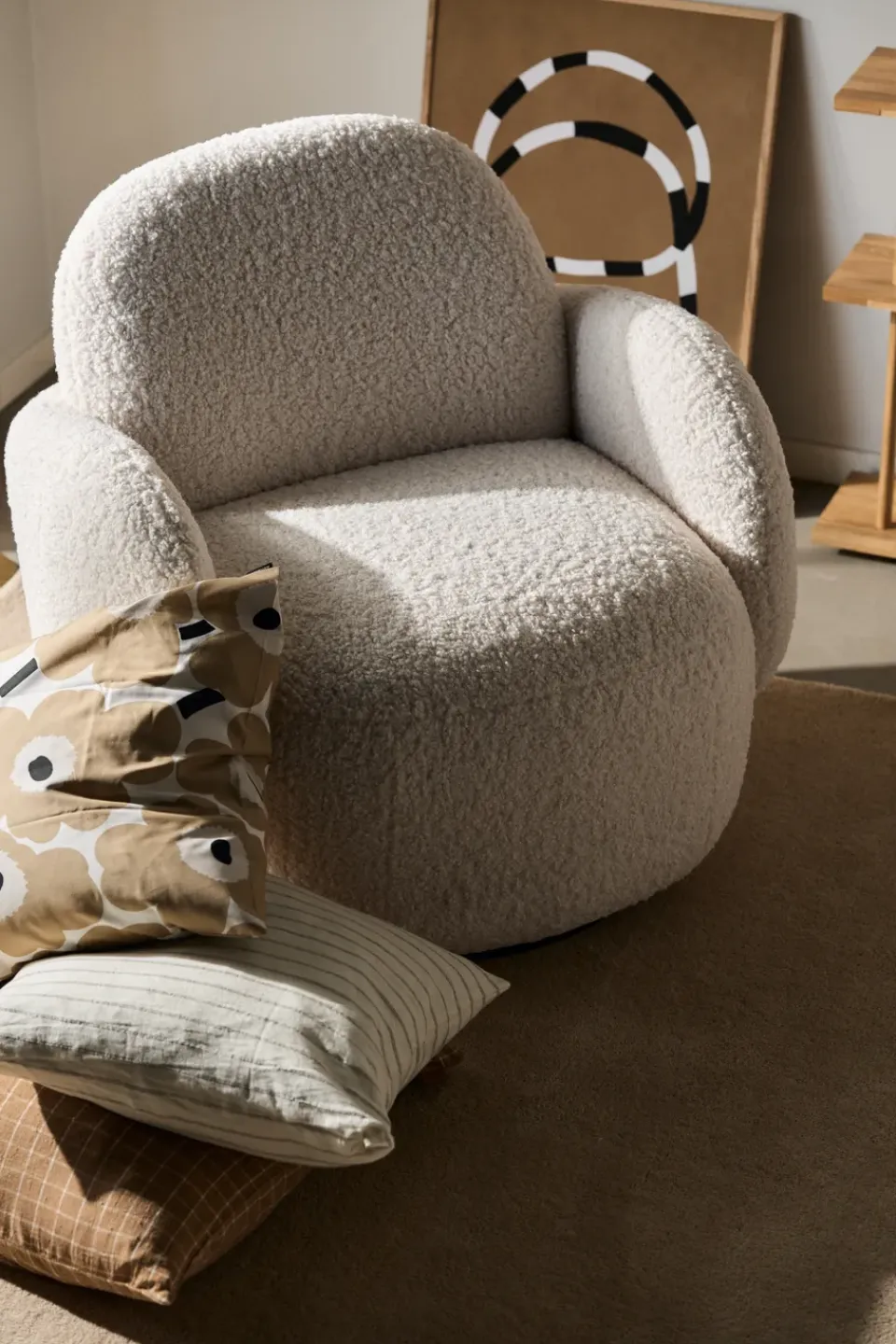 1898 Armchairs & Footstools*Mo armchair with swivel function, Glore 1243 White