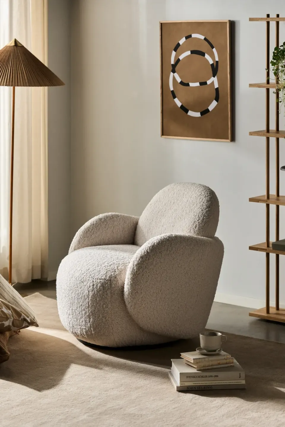 1898 Armchairs & Footstools*Mo armchair with swivel function, Glore 1243 White