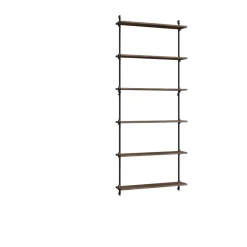 MOEBE Shelves & Shelving Systems*wall shelving ws.200.1, Smoked oak-black Brown