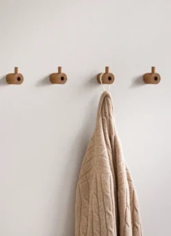 MOEBE Clothes Hooks & Hangers*wooden wall hook, Oak Brown