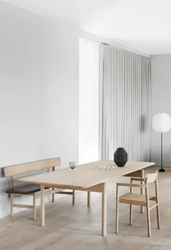 Fredericia Furniture Benches*Mogensen 3171 bench, Leather omni 307-waxed oak BeigeBrown