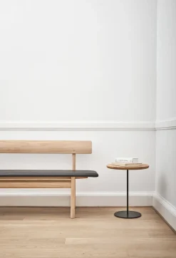 Fredericia Furniture Benches*Mogensen 3171 bench, Soaped oak-leather omni 301 Black