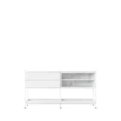 Zweed Dressers & Sideboards*Molto Medium side table, , 2 sections with display case White