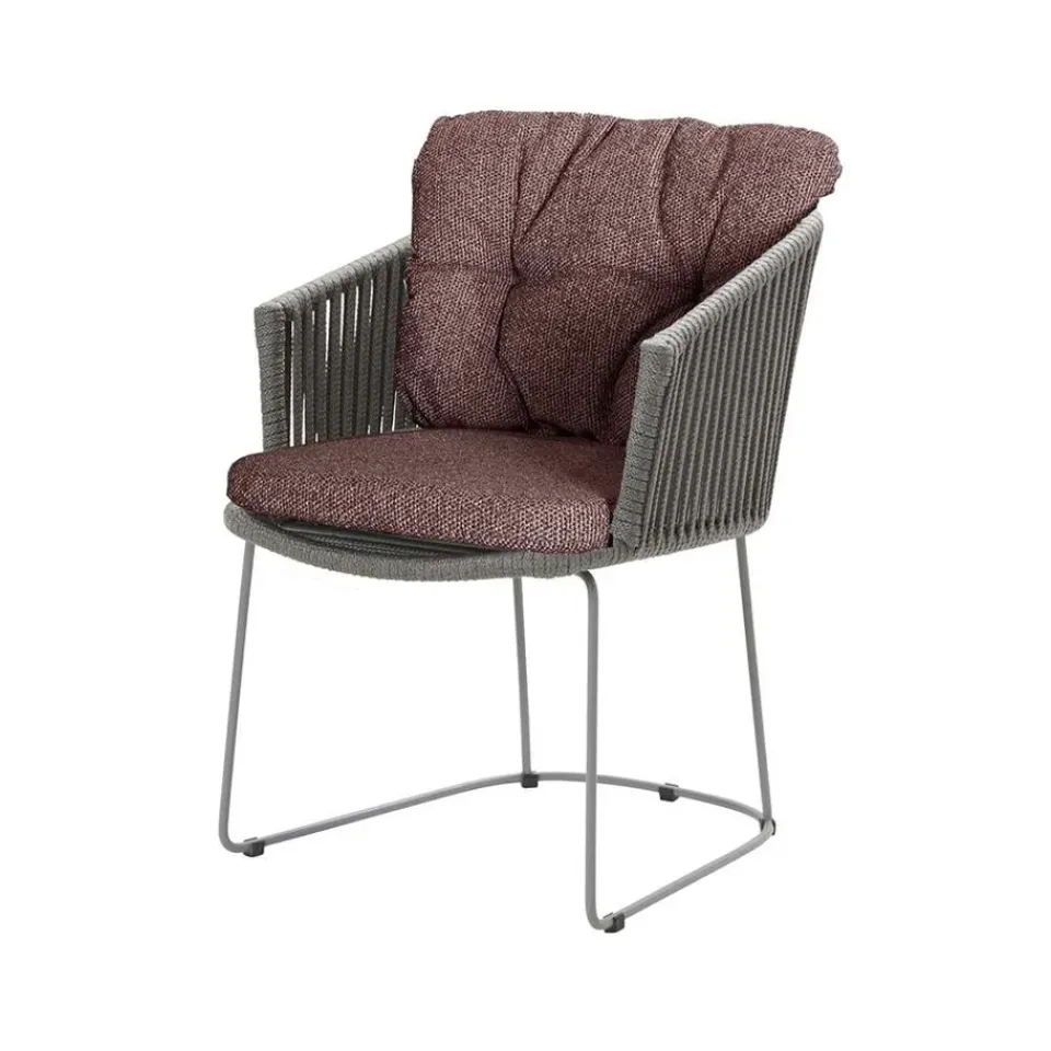 Cane-line Balcony Furniture*Moments chair, Natté dark bordeaux, soft rope Red