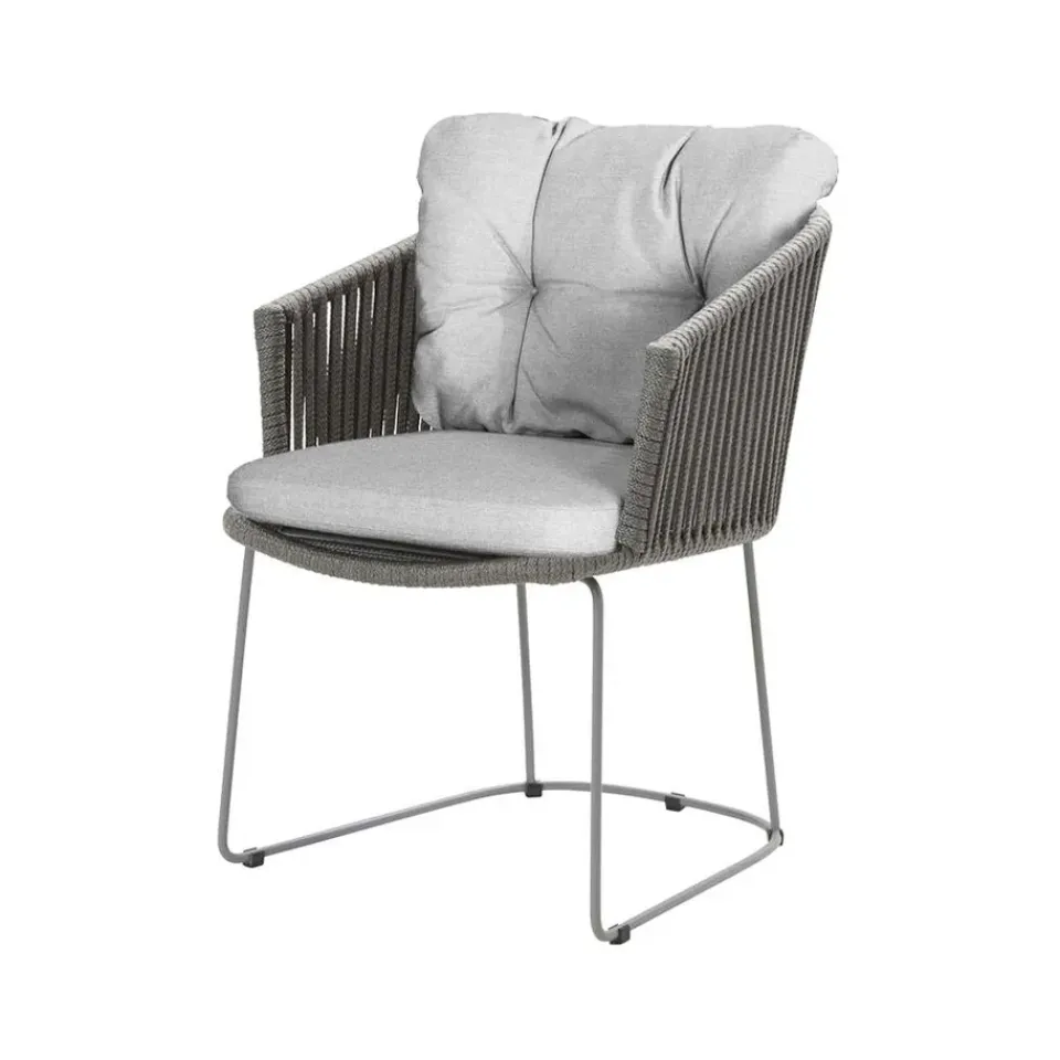 Cane-line Seating|Balcony Furniture*Moments chair, Natté dark - soft rope Grey